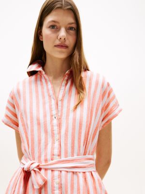Stripe Linen-Cotton Blend Shirtdress | Tommy Hilfiger USA