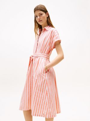 Stripe Linen-Cotton Blend Shirtdress | Tommy Hilfiger USA