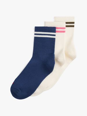 Striped Crew Sock 3-Pack, Ivory / Multi