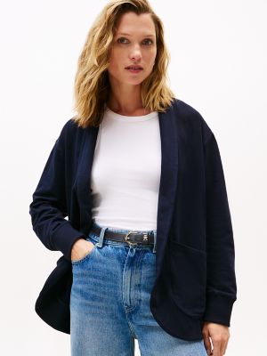 Shawl-Collar Sweatshirt Cardigan