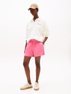 Linen-Blend Short, Fandango Pink