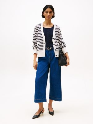 High-Rise Wide-Leg Cropped Jean, Dark Wash