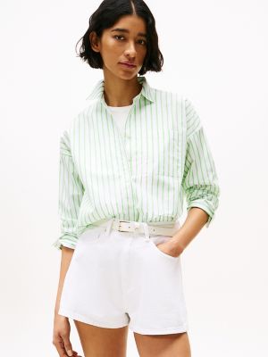 Relaxed Fit Stripe Shirt, Spring Lime Stripe