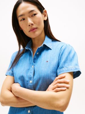 Chambray Puff-Sleeve Shirt | Tommy Hilfiger