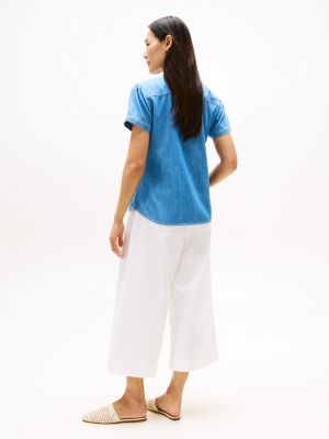 Chambray Puff-Sleeve Shirt | Tommy Hilfiger