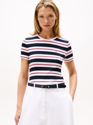 Stripe Crewneck T-Shirt, Optic White Stripe