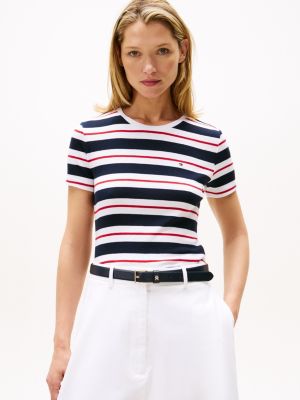 Stripe Crewneck T-Shirt, Optic White Stripe