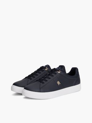 Женские кроссовки Tommy Hilfiger Monogram Heel Leather Court, цвет: Космический синий — фото 2