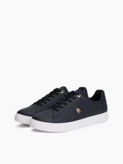Monogram Heel Leather Court Sneaker — Space Blue 2