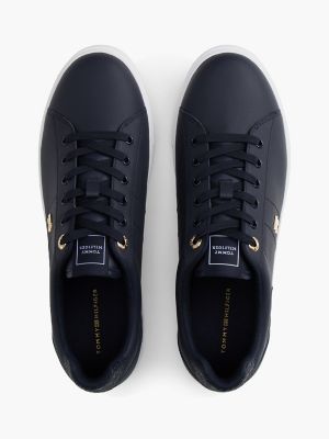 Женские кроссовки Tommy Hilfiger Monogram Heel Leather Court, цвет: Космический синий — фото 3