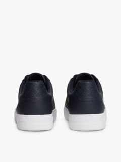 Monogram Heel Leather Court Sneaker — Space Blue 4