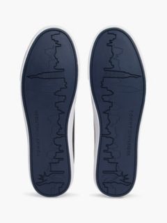 Monogram Heel Leather Court Sneaker — Space Blue 5