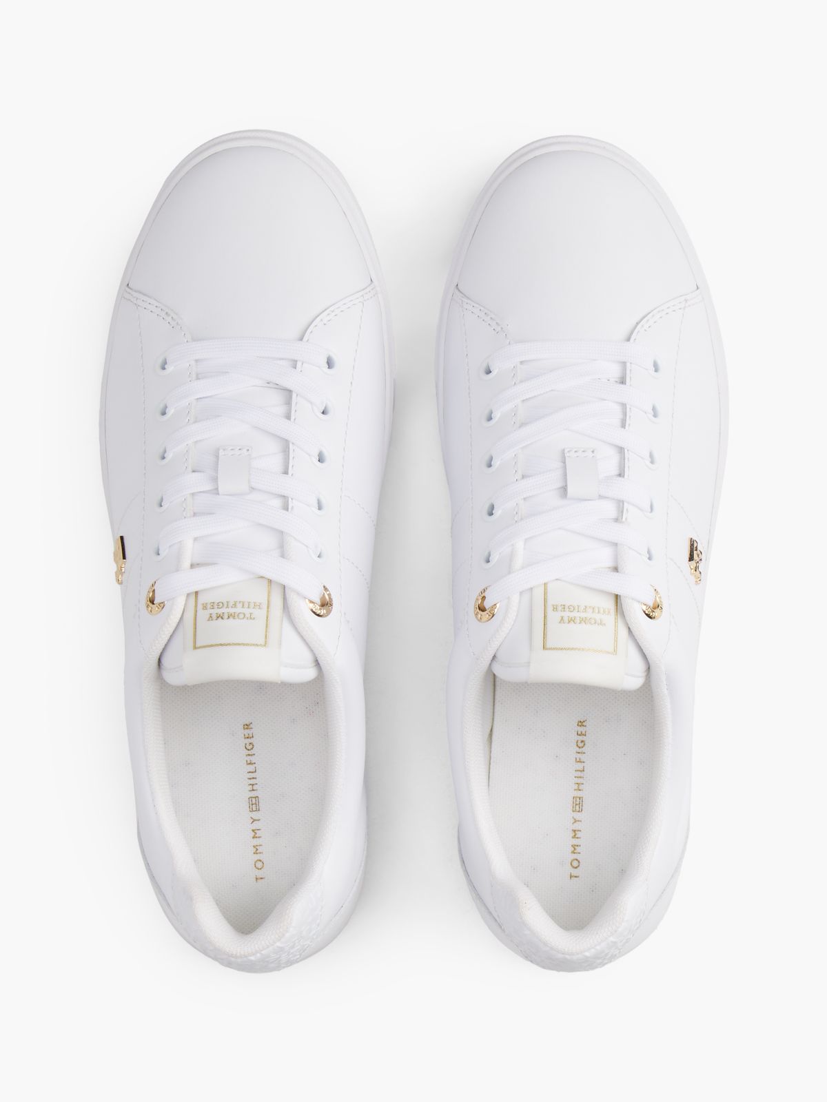 Monogram Heel Leather Court Sneaker — White