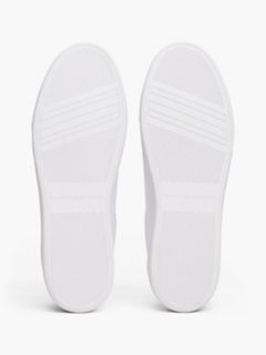 Monogram Heel Leather Court Sneaker — White 5