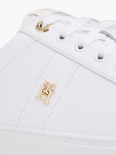 Monogram Heel Leather Court Sneaker — White 6