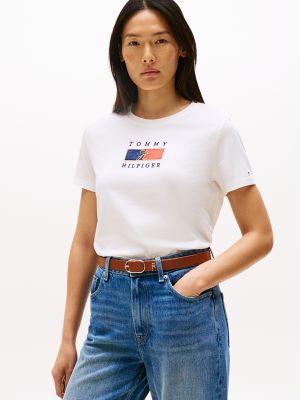 T-shirt à logo bloc, écru
