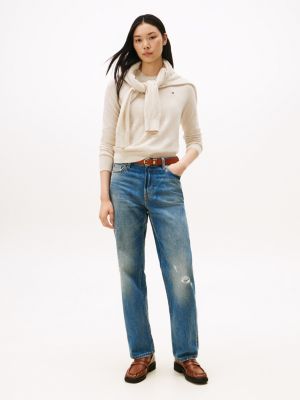 High-Rise Classic Straight Jean, Medium Dark Wash