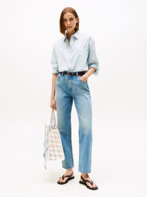 High-Rise Classic Straight Jean, Medium Light Wash