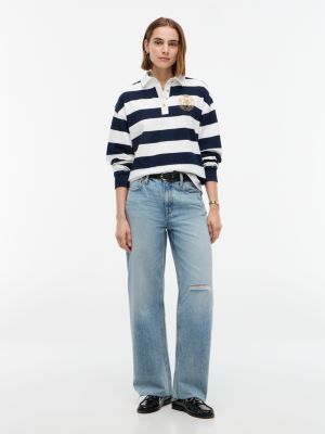 Женские джинсы Tommy Hilfiger High-Rise Modern Wide Leg, цвет: Средняя варка — фото 2