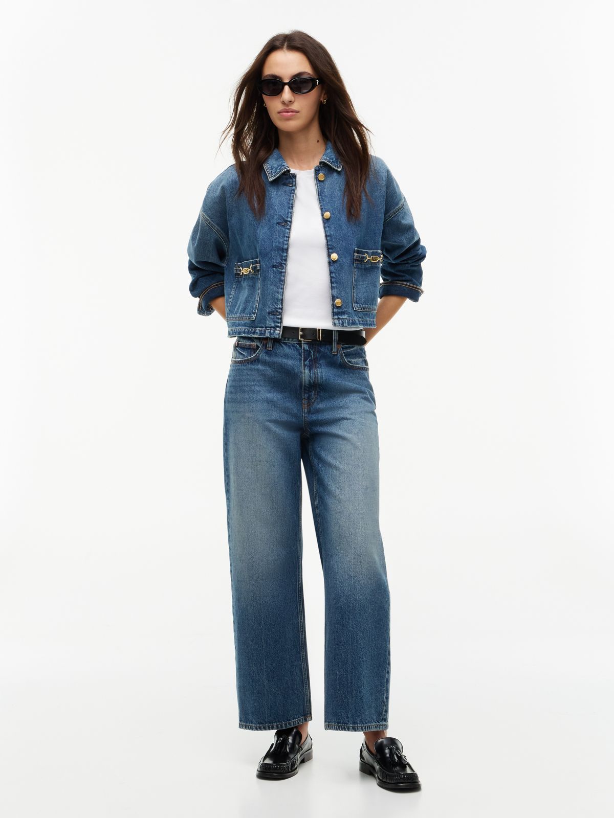 High-Rise Modern Wide Leg Jean — Medium Wash