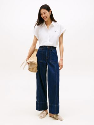 Nautical High-Rise Wide Leg Jean, Dark Wash