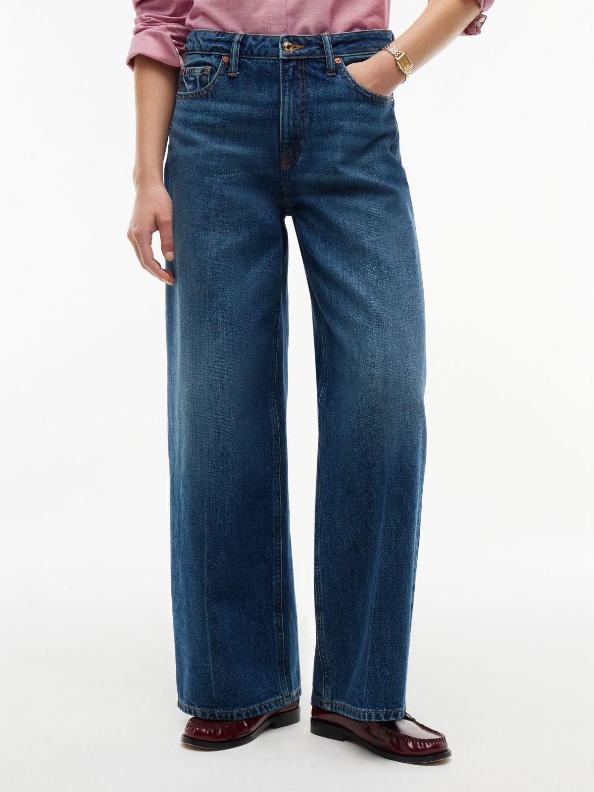 High-Rise Wide Leg Jean — Dark Wash