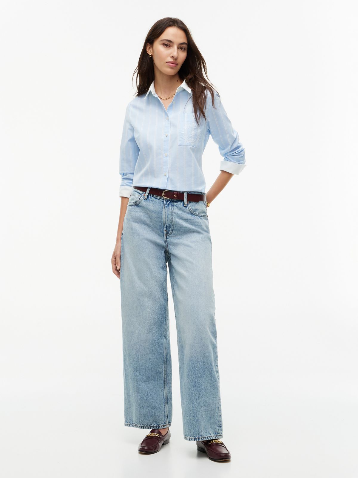 High-Rise Wide Leg Jean — Medium Wash