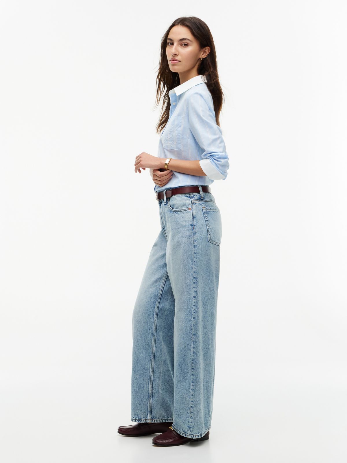 High-Rise Wide Leg Jean — Medium Wash