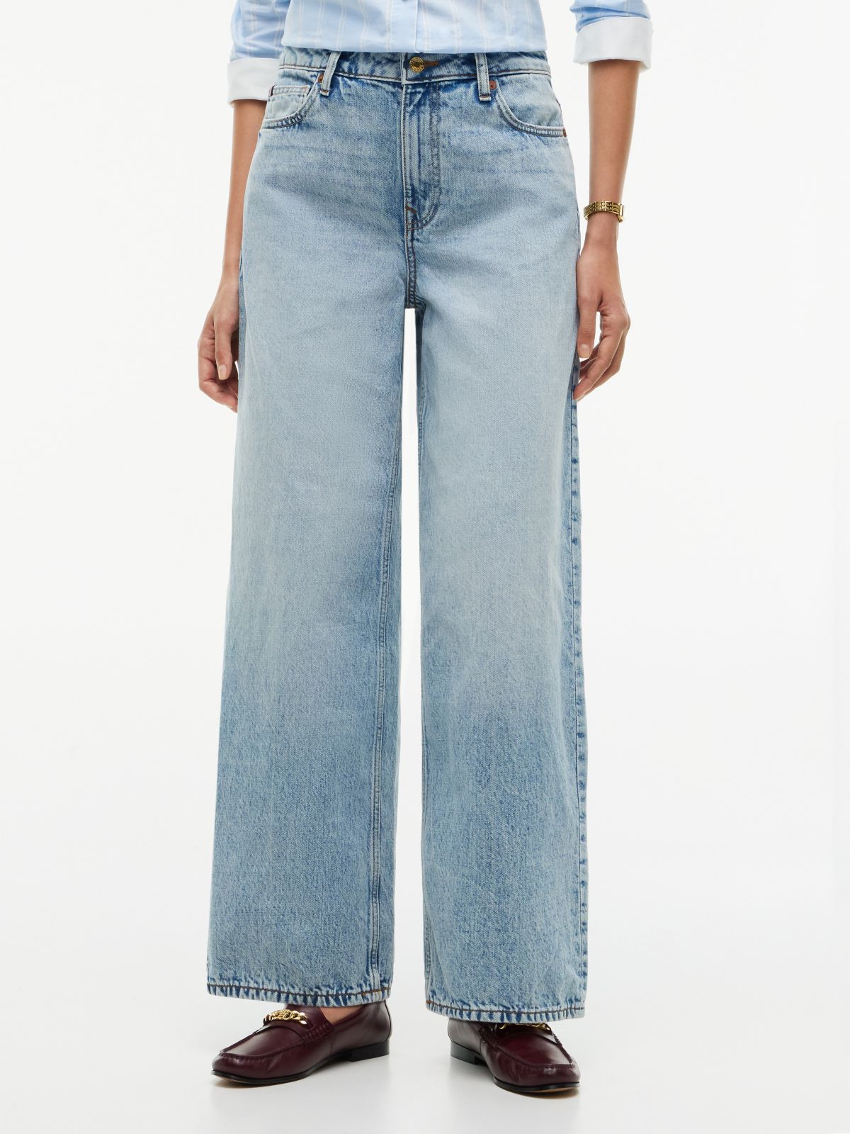 High-Rise Wide Leg Jean — Medium Wash