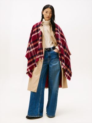 Signature Plaid Cape, Rouge / Multi