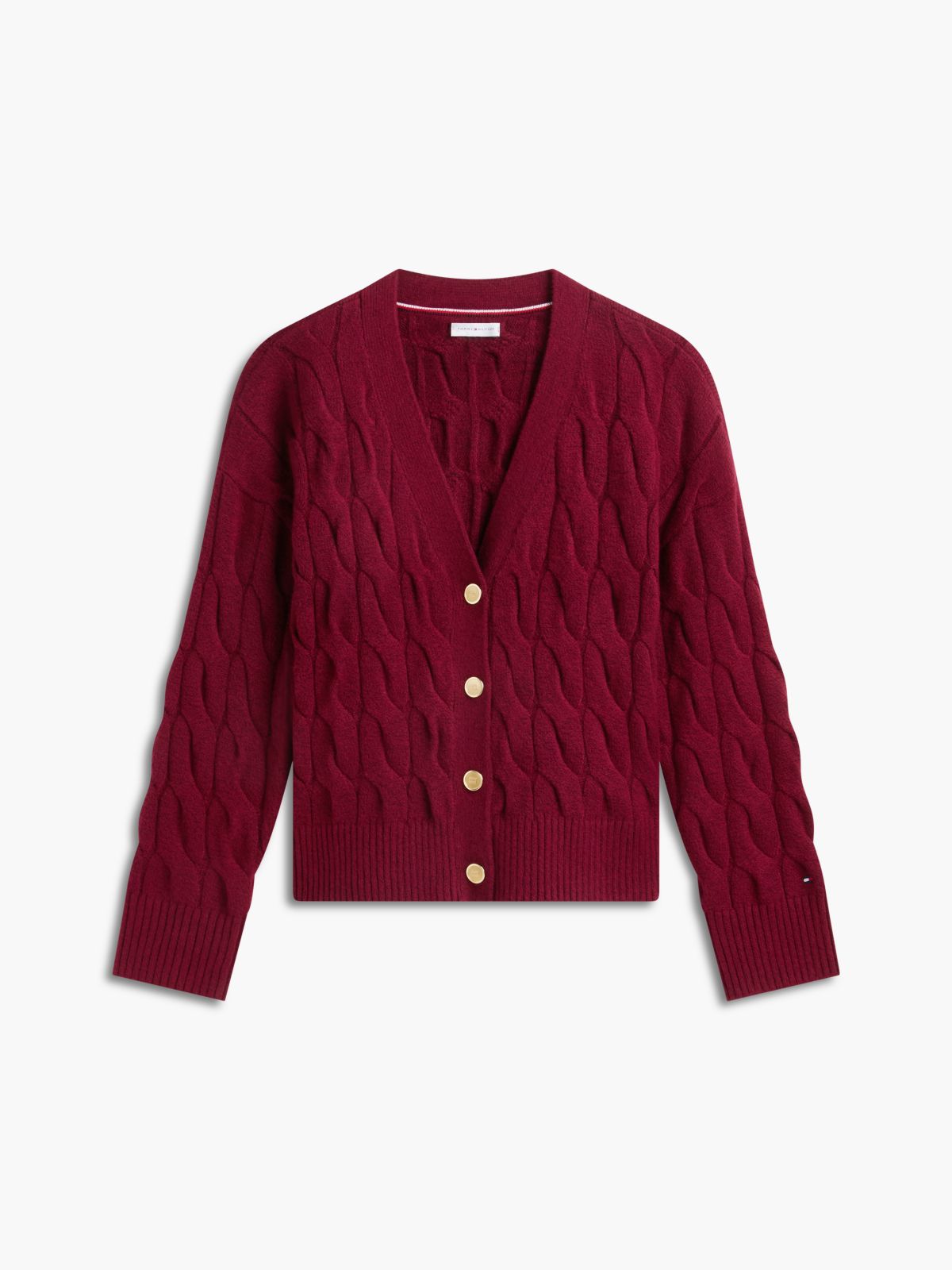 TH Soft Touch Cable Knit Cardigan — Plum Glaze