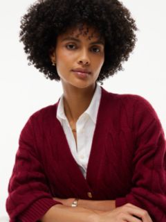 TH Soft Touch Cable Knit Cardigan — Plum Glaze 3