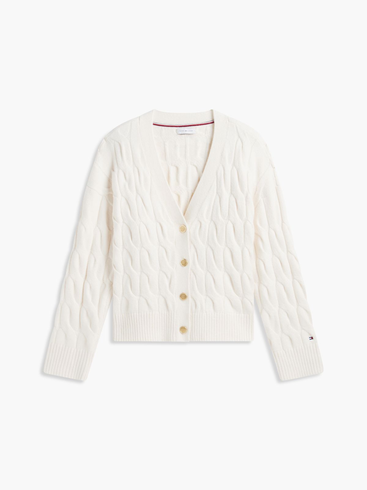TH Soft Touch Cable Knit Cardigan — Rich Cream