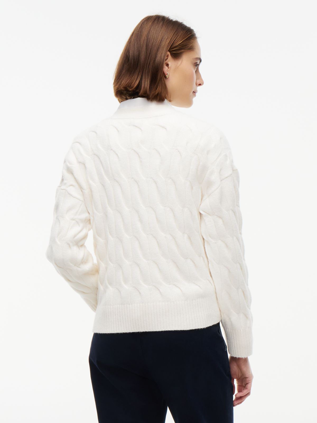 TH Soft Touch Cable Knit Cardigan — Rich Cream
