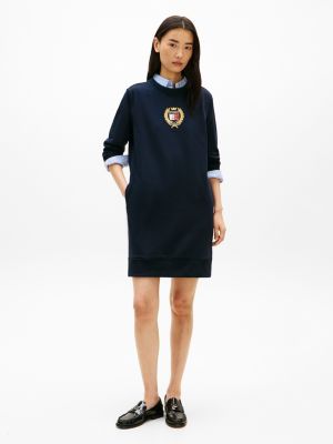 Laurel Leaf Logo Sweatshirt Dress, Navy