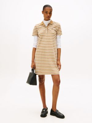Stripe Polo Dress, Brown