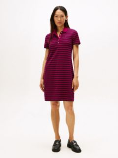 Slim Fit Stripe Polo Dress — Italian Wine 1