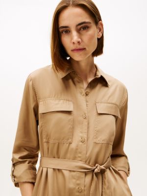 long sleeve utility shirt dress Long Sleeve Utility Shirt Dress: Wren