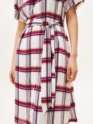 tommy hilfiger plaid a line dress Plaid Print Poplin Pullover Shirtdress