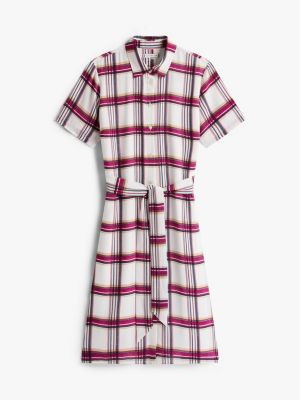 tommy hilfiger plaid shirt dress Plaid Print Poplin Pullover Shirtdress