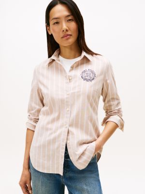 Regular Fit Crest Stretch Oxford Shirt, Classic Khaki