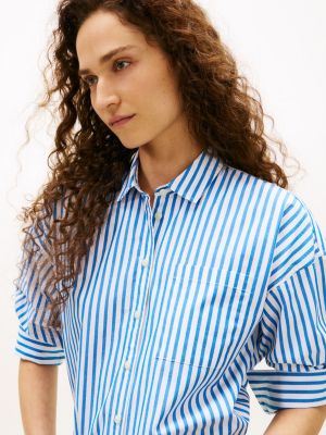 Женские рубашки Tommy Hilfiger Relaxed Stripe Poplin Shirt — фото 2