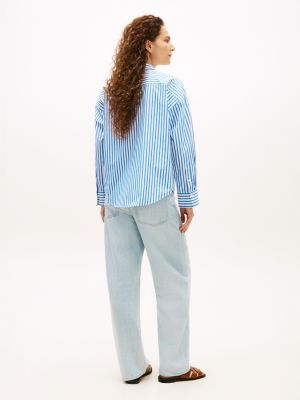 Женские рубашки Tommy Hilfiger Relaxed Stripe Poplin Shirt — фото 4