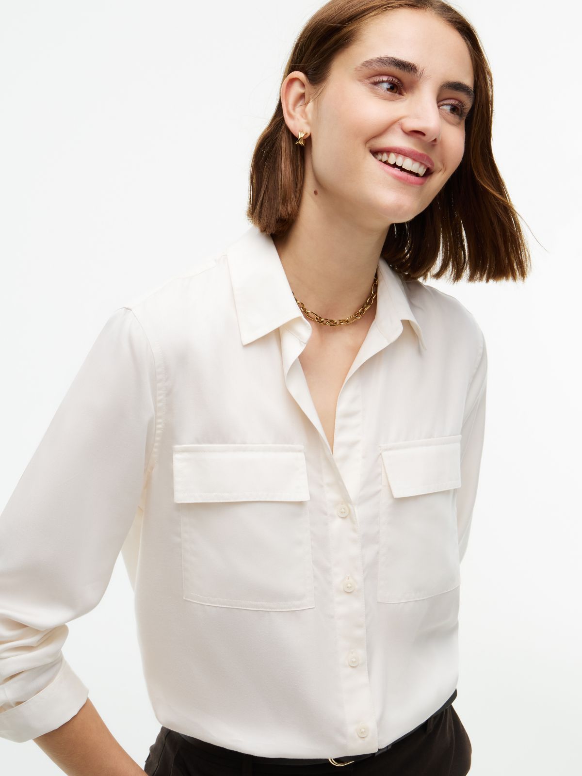 Lightweight Utility Shirt — Ivory Silk
