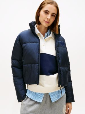 Cropped Puffer Jacket, Navy
