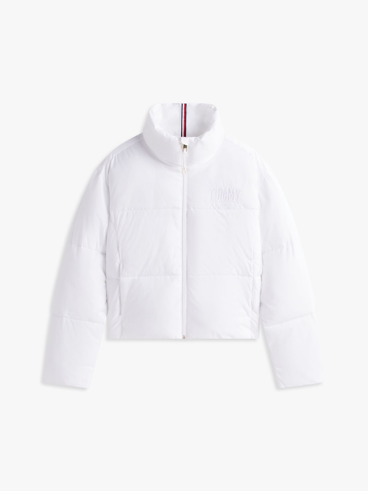 Cropped Puffer Jacket — Optic White