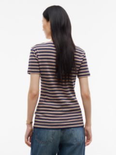 V-Neck Striped Favorite T-Shirt — Brown/Navy Stripe 4