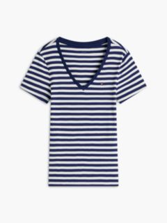 V-Neck Striped Favorite T-Shirt — Preppy Navy 5