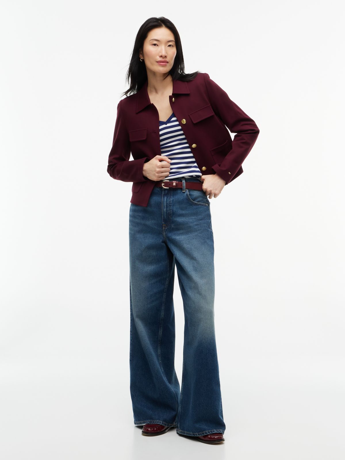 V-Neck Striped Favorite T-Shirt — Preppy Navy