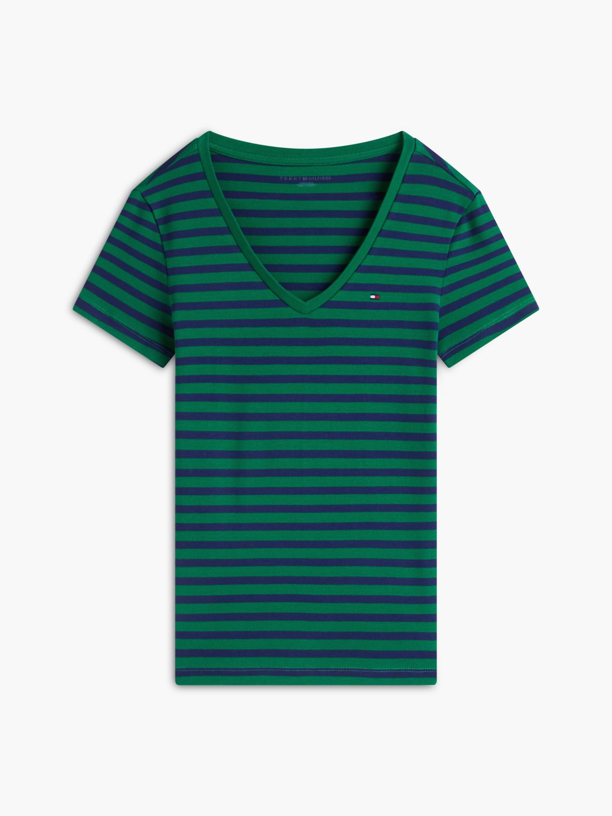 V-Neck Striped Favorite T-Shirt — Nouveau Green